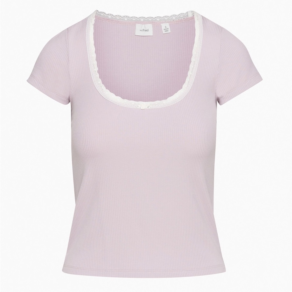Aritzia Wilfred Lace Rose Top